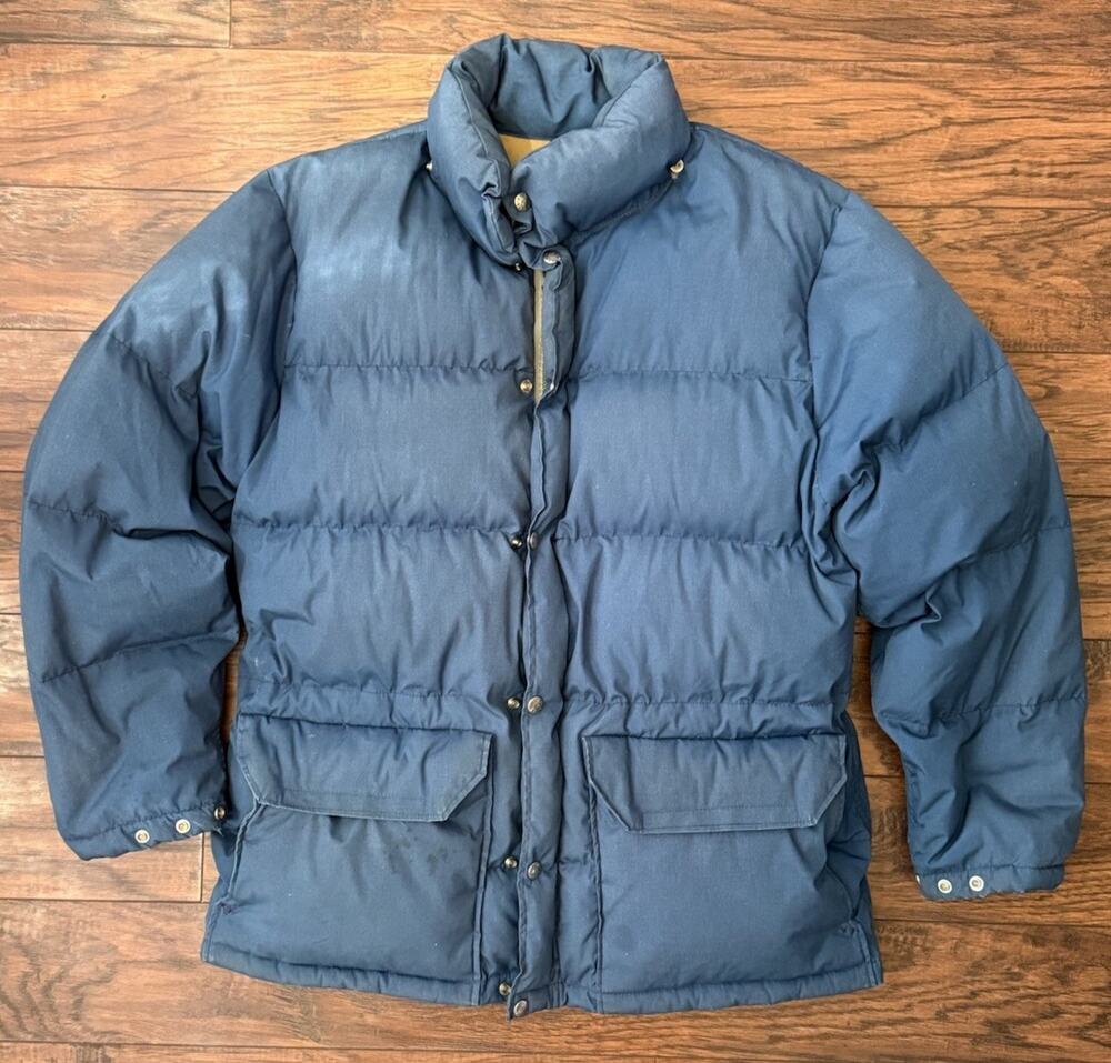 Vintage 70s 80s The North Face Down Puffer Jacket Mens Large Blue Parka No Hood